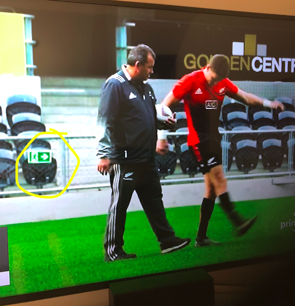 All Blacks exit sign