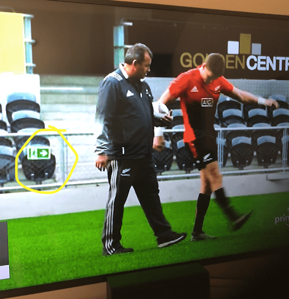 All Blacks exit sign